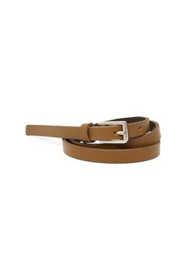 PartTwo skinny brown leather belt
