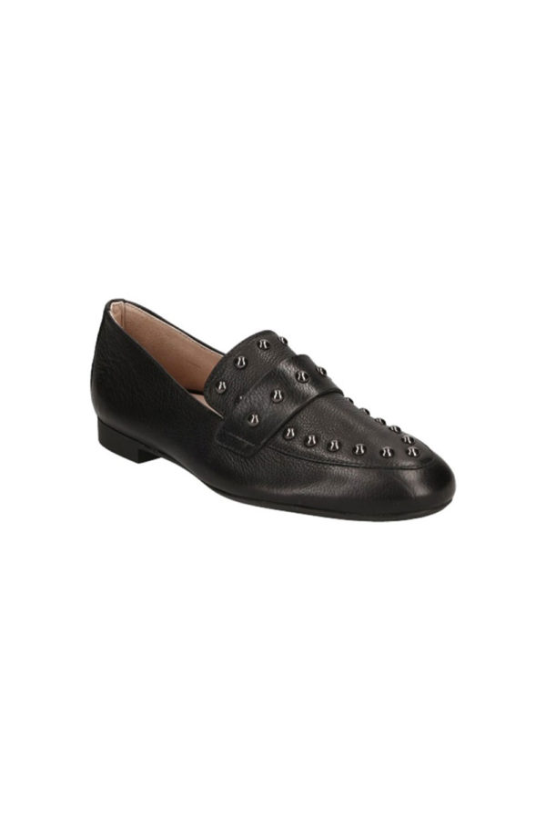 Paul Green Black Leather studded loafer