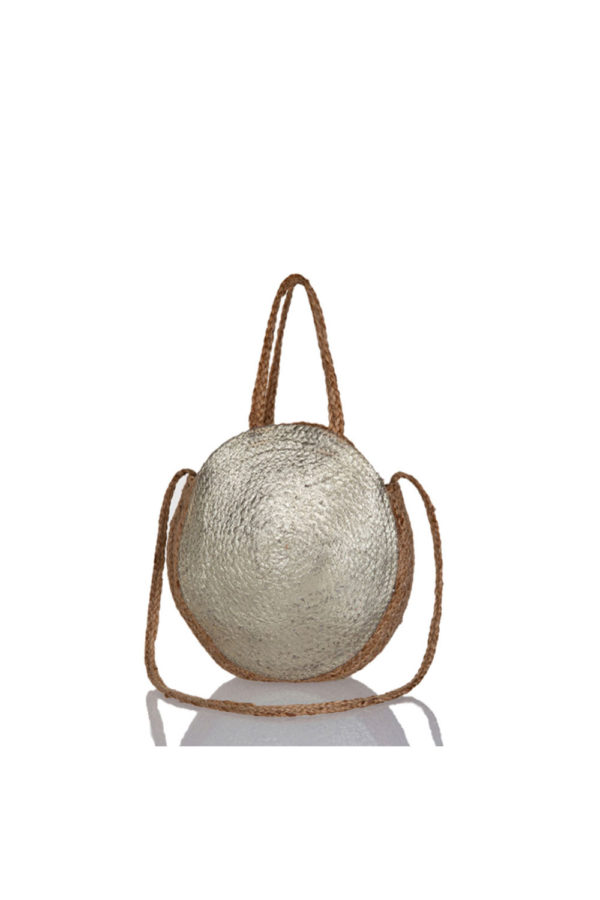 Resort Circular silver jute bag