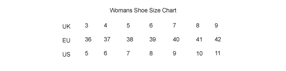 Womans shoe sizes