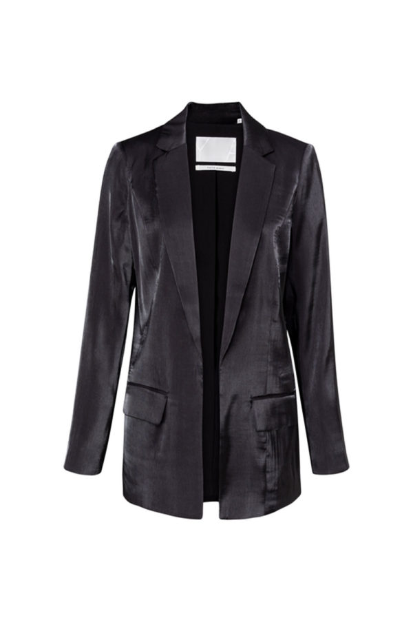 YAYA Black Satin Jacket - 1501098-125