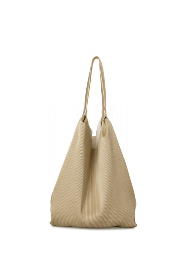 YAYA Faux Leather pleated bag in golden yellow