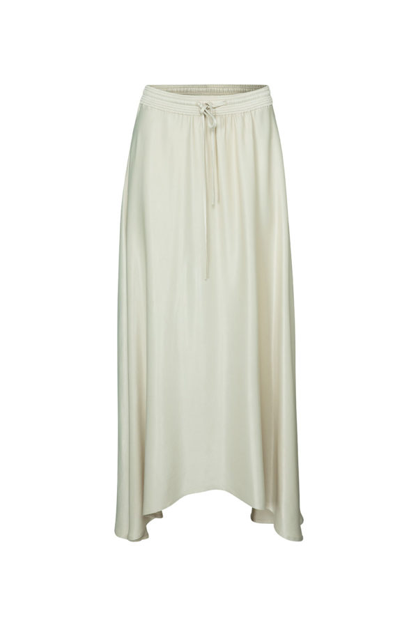 YAYA Long Satin off white asymetrical skirt