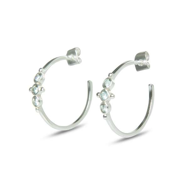 YAYA silver hoop earrings with stones 1333162 121