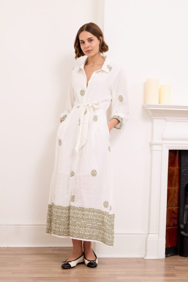YLondon Doris white shirt dress
