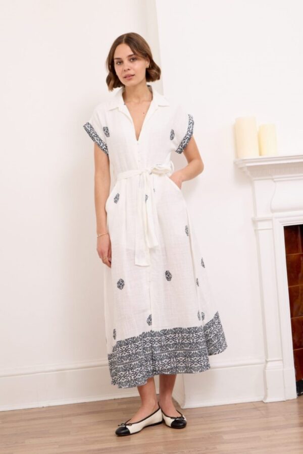 YLondon sharon navy white dress