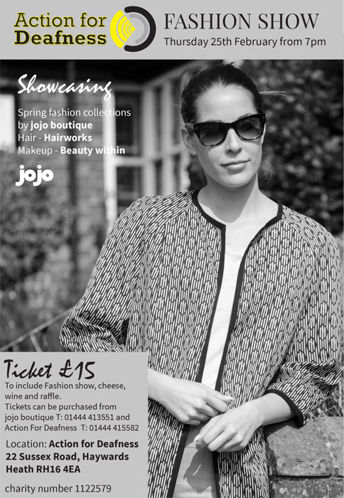 jojo and Action for Deafness Fashion Show – Save the Date!