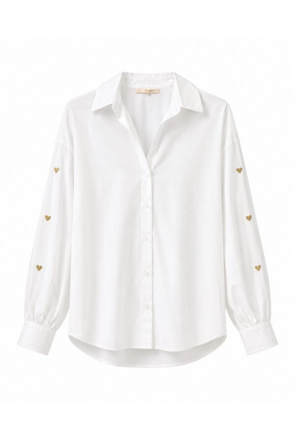 andromede white shirt heart embroidery