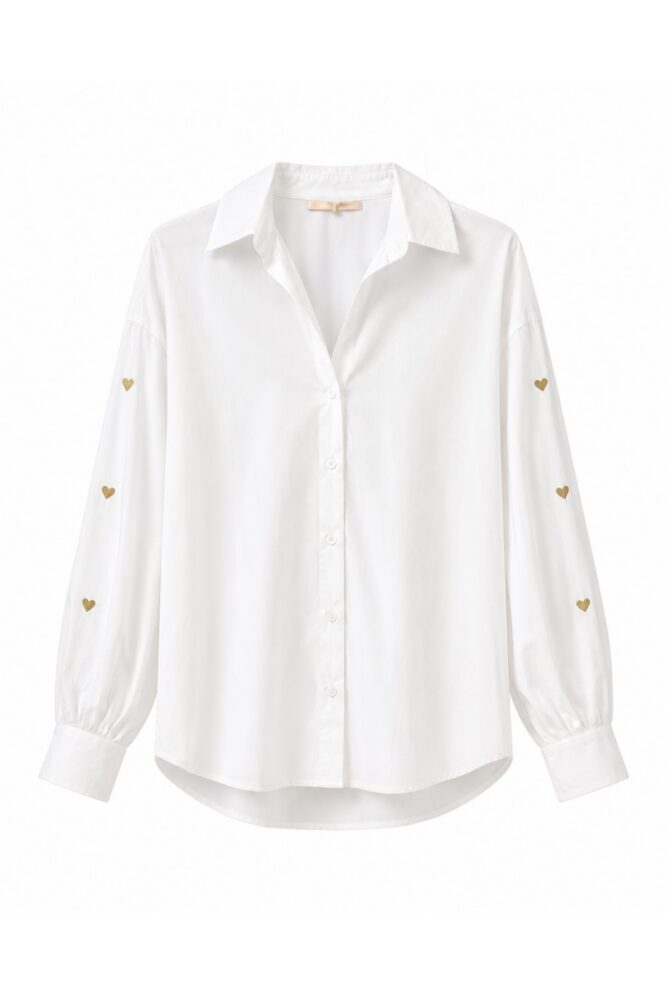 andromede white shirt heart embroidery