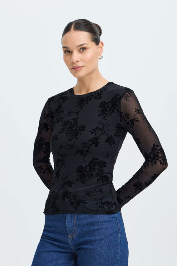 b.young black mesh top