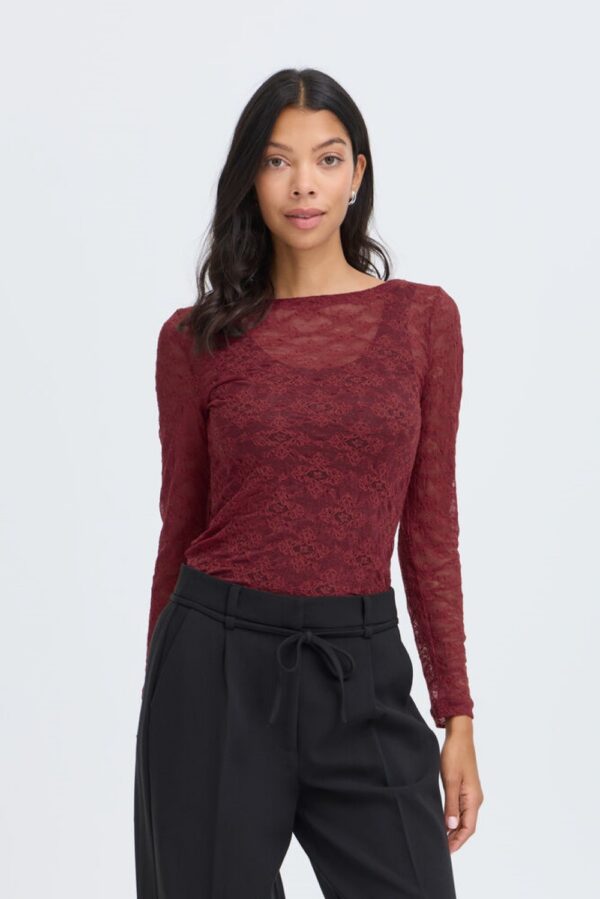 b.young bypriya red lace top