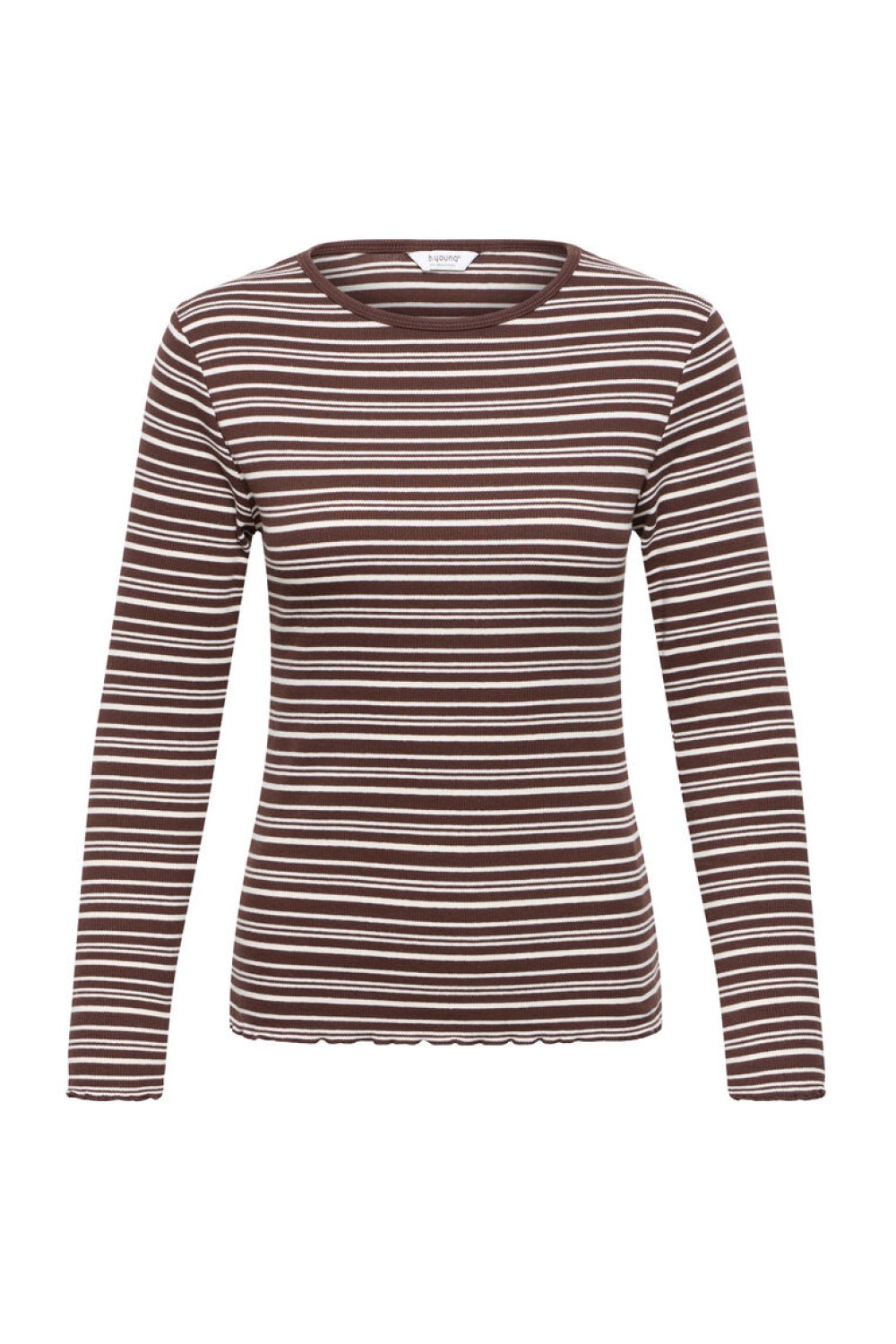 b.young bytone stripe t shirt brown1