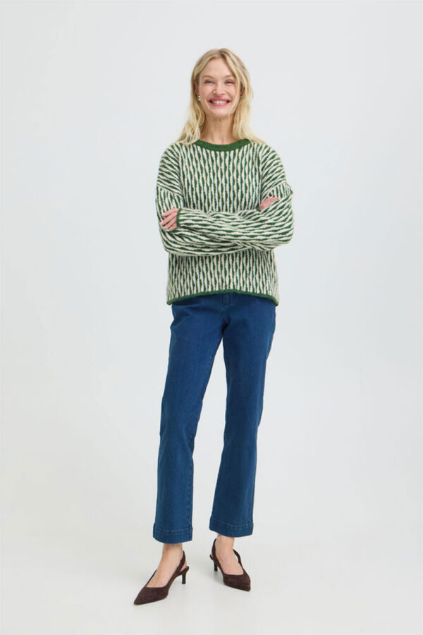 be.young green patterned jumper