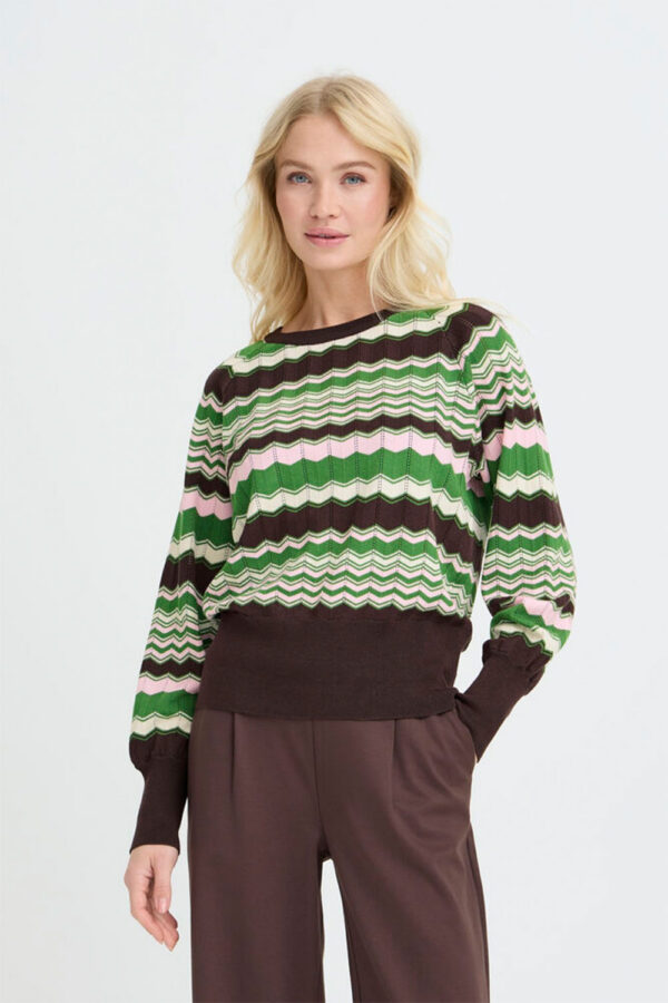 b.young zig zag in green and brown