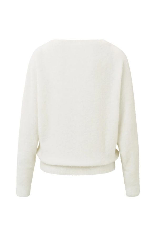 boatneck sweater with long sleeves and a seam detail onyx whitegallery2