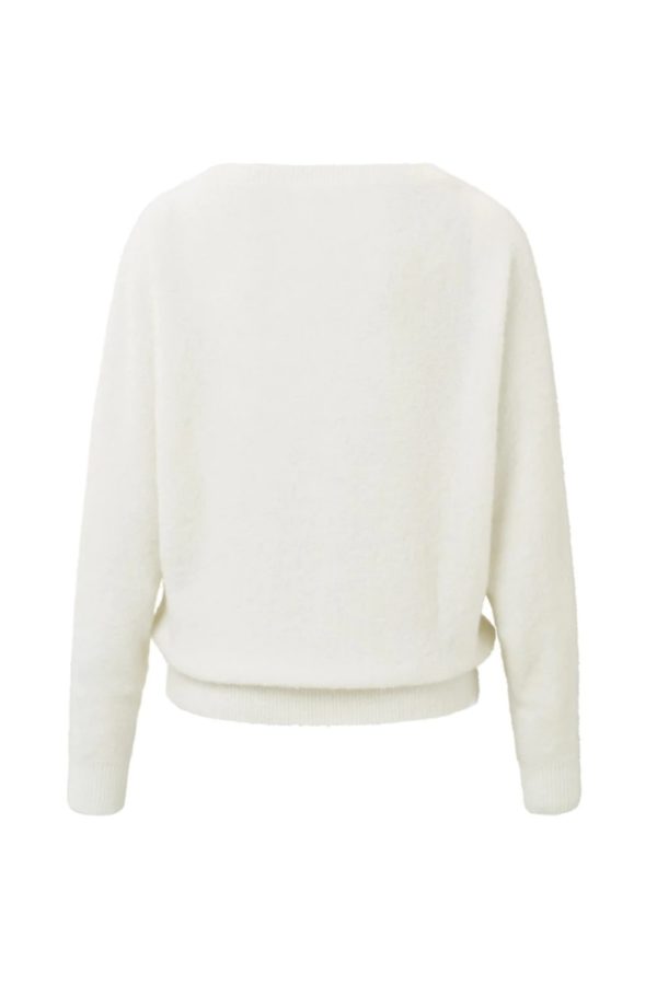 boatneck sweater with long sleeves and a seam detail onyx whitegallery2