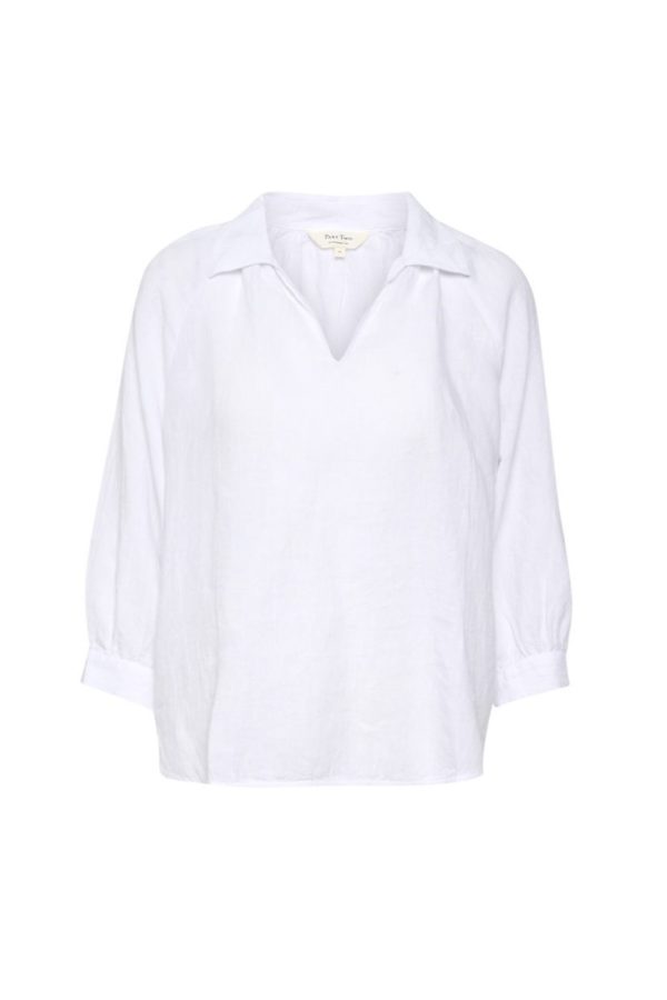 bright white naripw blouse with long sleevemain