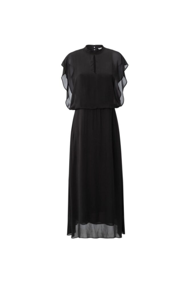 dress with high neck and cap sleeves in flowy fit phantom yaya2