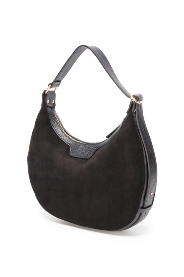 elie beaumont crescent black suede bag1