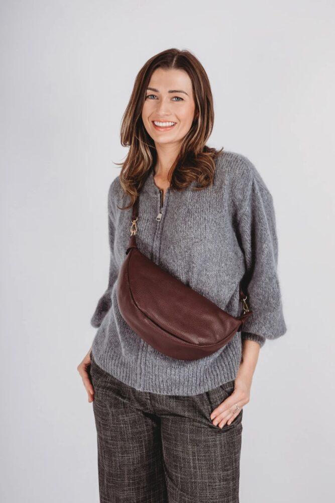 elie beaumont hobo burgundy bag