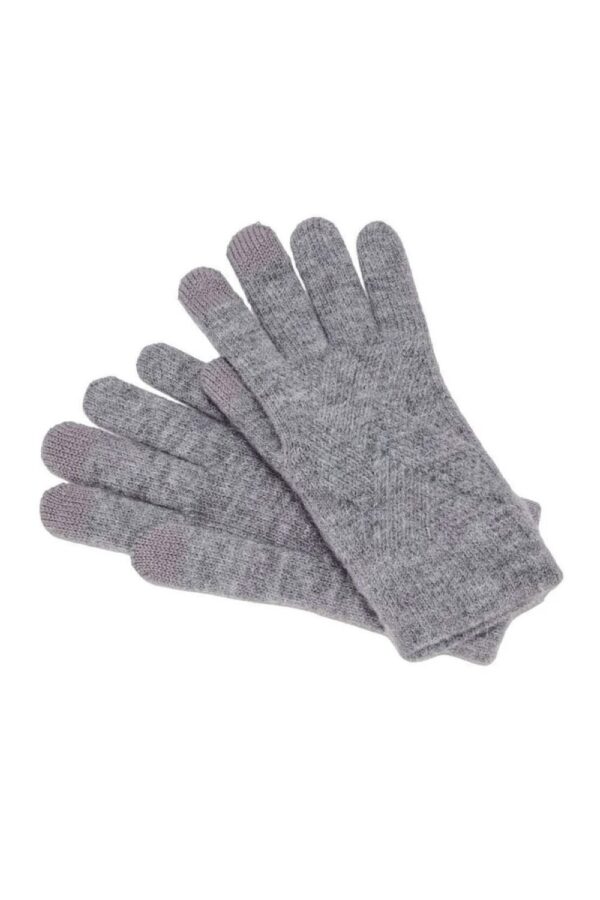elie beaumont knitted weave gloves grey