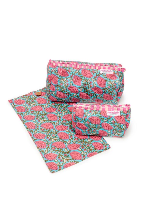 elie beaumont serendipity cosmetic bags blue peony