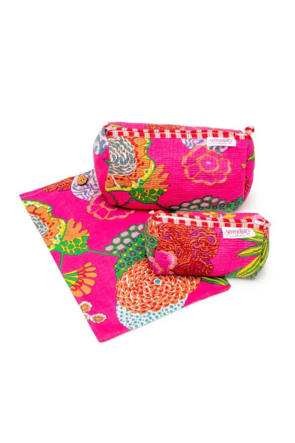 elie beaumont serendipity cosmetic bags tropical fuchsia