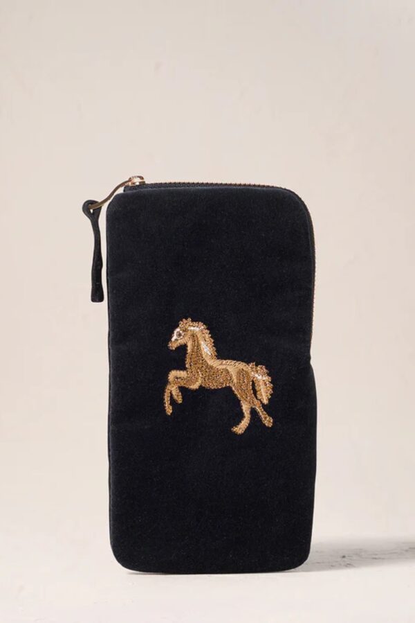 elizabeth scarlett Wild Horse Velvet Glasses Case