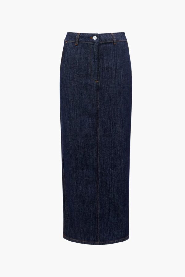 french connection finley denim maxi skirt1