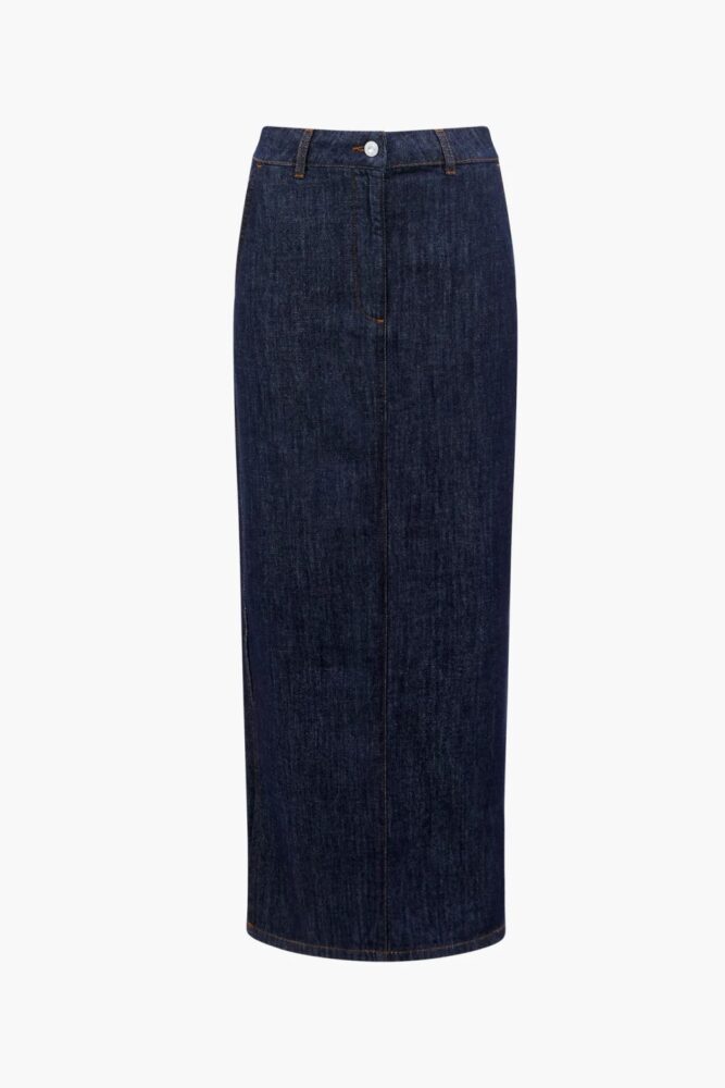 french connection finley denim maxi skirt1