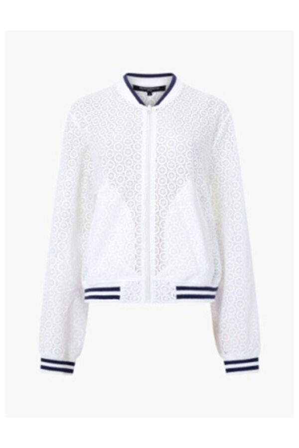 french connection white lace bomber jacket
