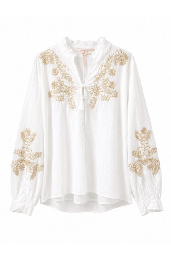goa cream enbroidered shirt