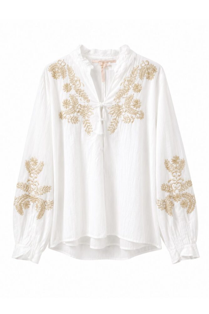 goa cream enbroidered shirt