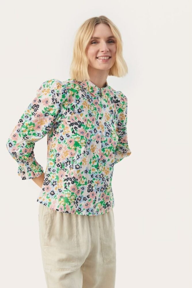 green multi flower print nevinpw shirt