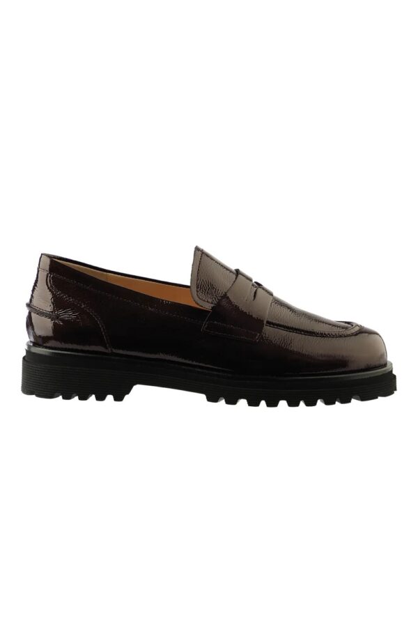 hassia merano brown patent loafers
