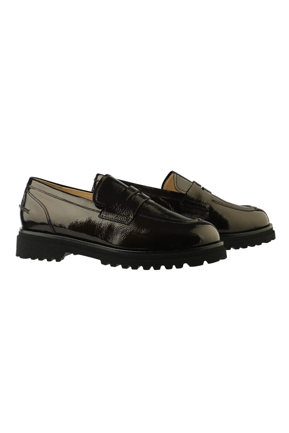 hassia merano brown patent loafers1