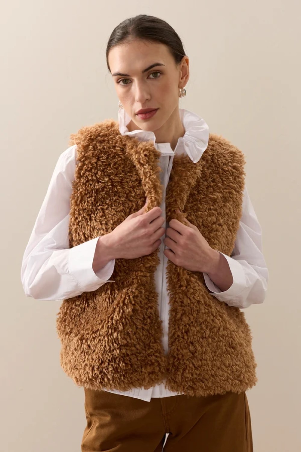 helen moore faux sheepskin gillet teddy