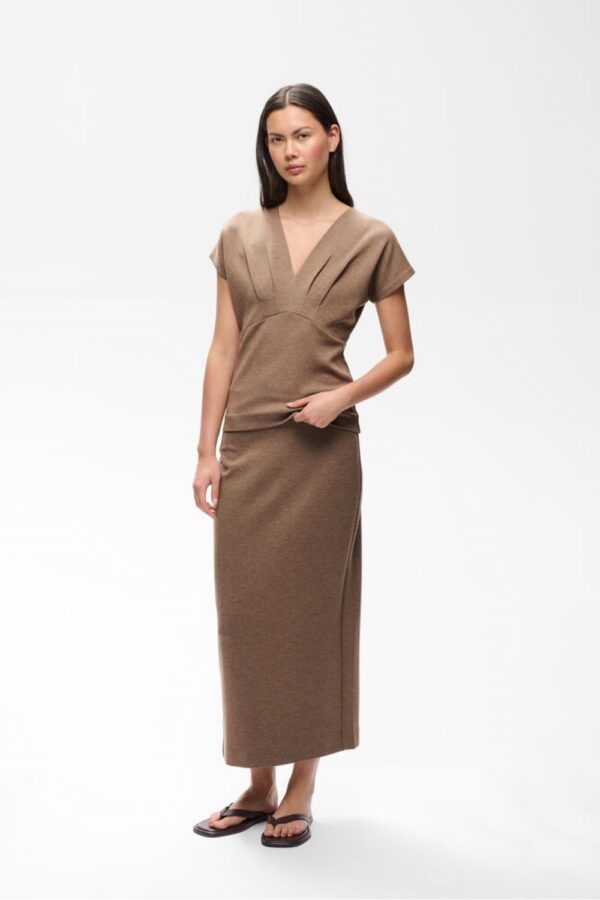 inwear aida melange skirt brown