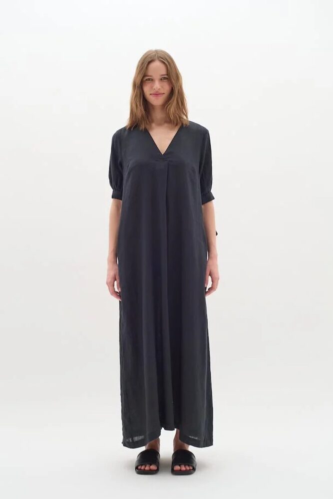 inwear black ezra linen maxi dress