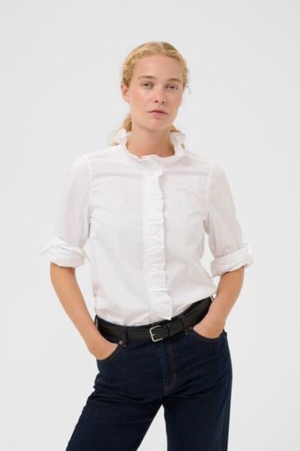 inwear capella white frill shirt