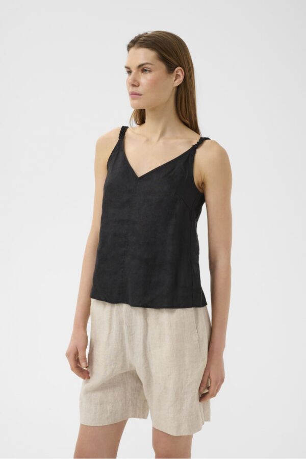 inwear elinor black linen top