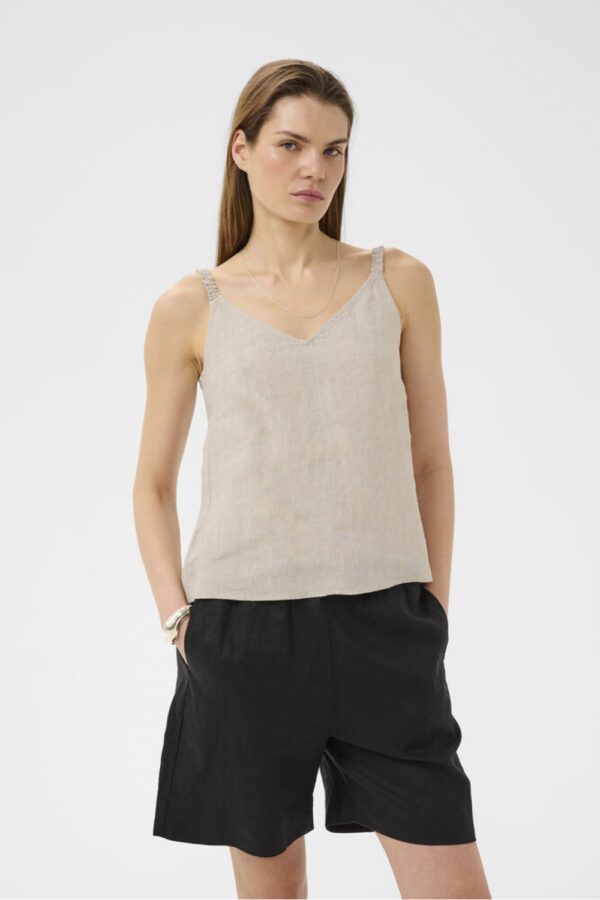 inwear elinor ecru linen top