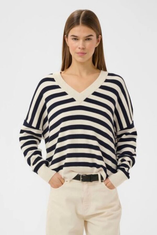 inwear foster v neck jumper stripe2
