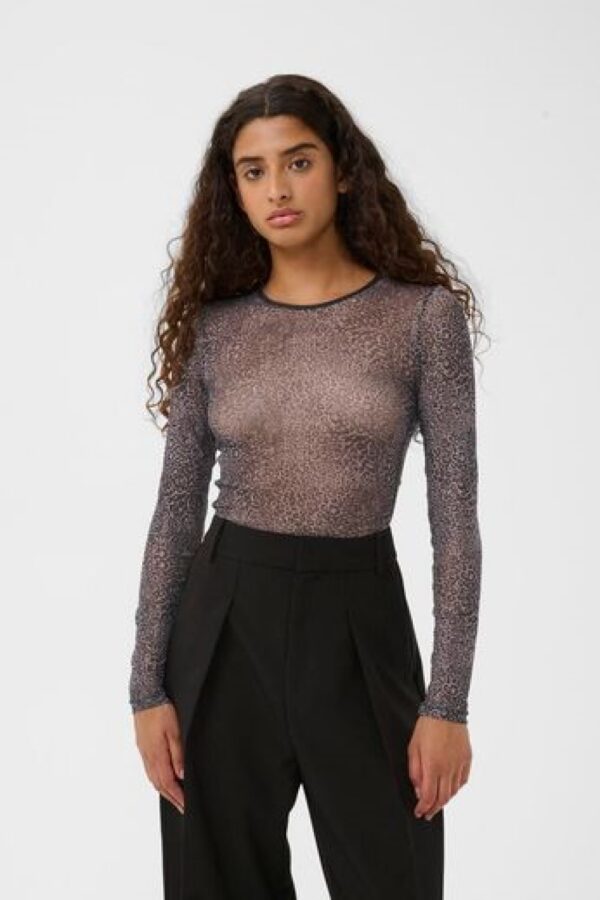 inwear kaia leopard mesh top