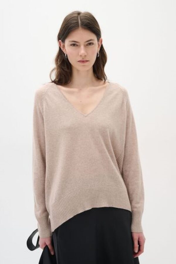 inwear lukka cashmere vneck beige