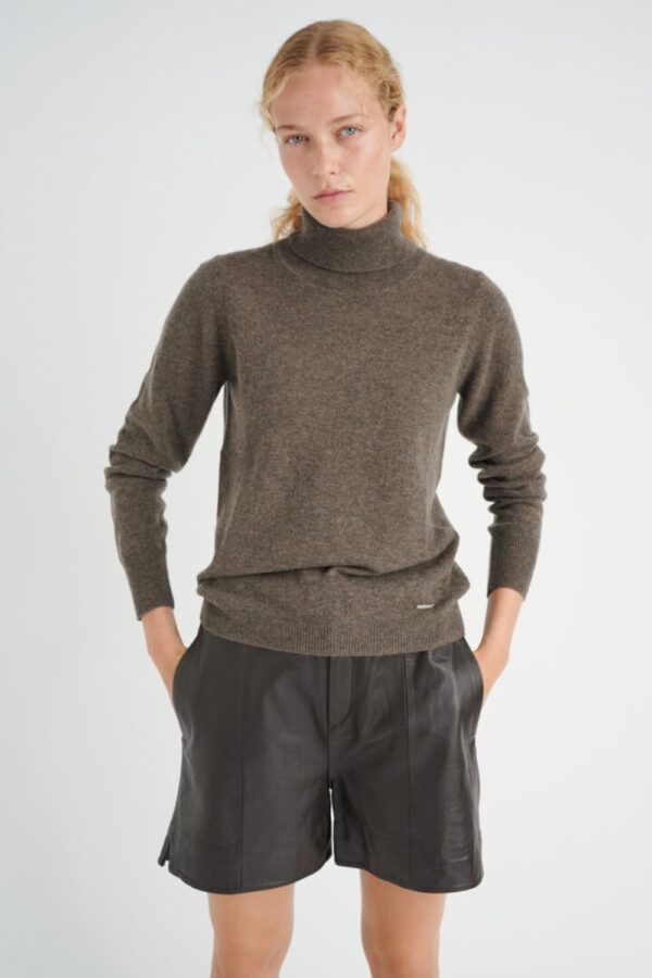 inwear lukka rollneck jumper brown melange(main)