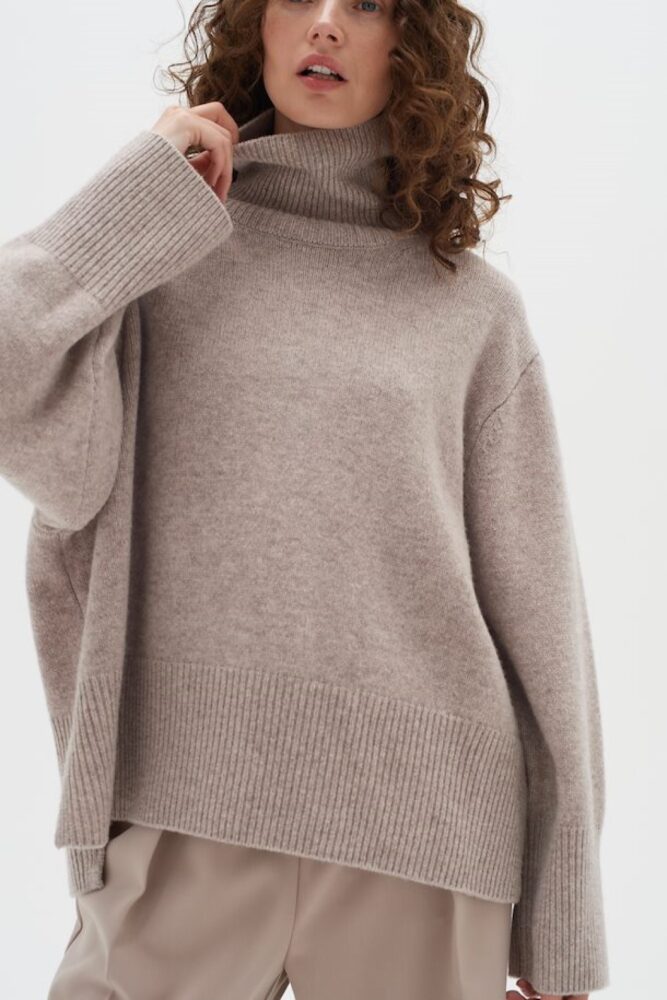 inwear mocha grey melange jaxyiw turtleneck(main)