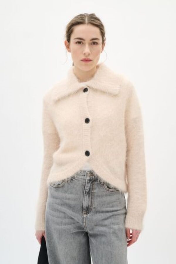 inwear tello cream fluffy cardigan