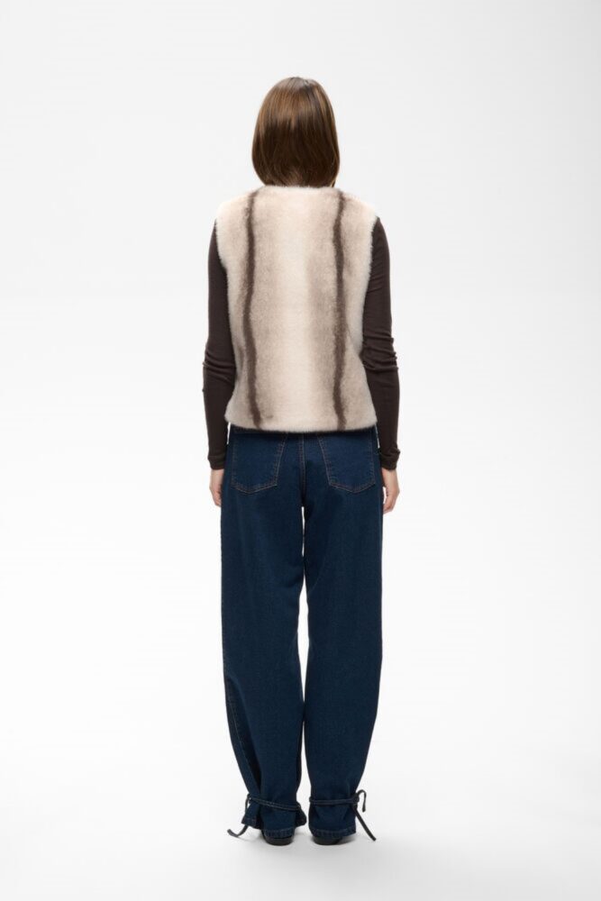 inwear zabelle faux fur gillet stripe2