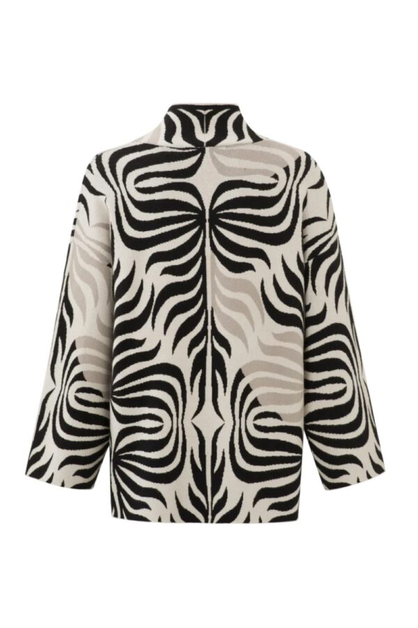 jacquard kimono with long sleeves pockets and folklore prin pumice stone sand dessingallery2